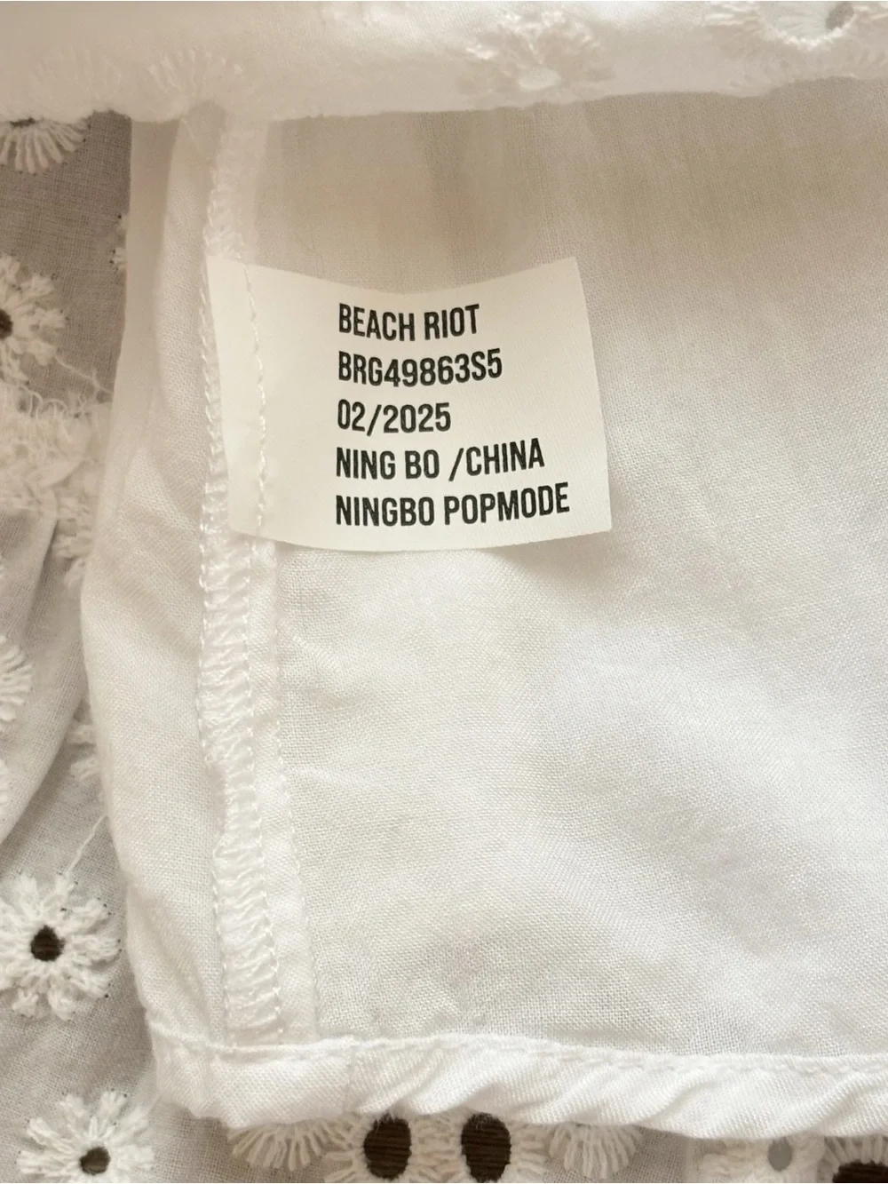 Beach Riot Girls Little Ollie Dress White Magnolia Eyelet Puff-Sleeve Size 7/8